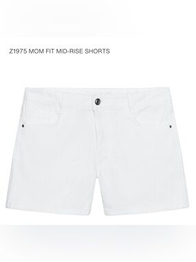 Zara Mom Fit Mid-Rise Shorts — White